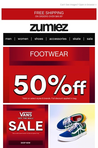 🤯 50% OFF Vans, Nike SB + Converse