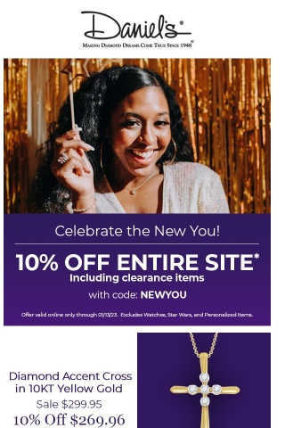 It's time to celebrate the New You! EXTRA 10% OFF entire site INCLUDING Clearance items!