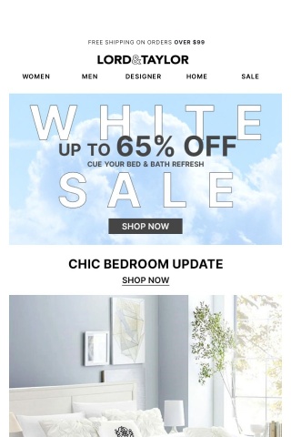Up to 65% off: The White Sale starts now!