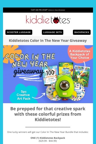 Ending Tomorrow! 🖍️ Kiddietotes Color In The New Year Giveaway!