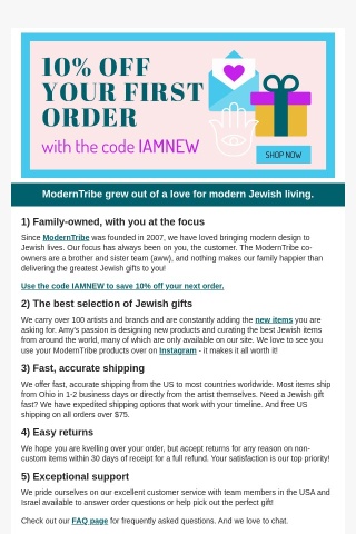 Five Reasons to Shop with ModernTribe ✡️