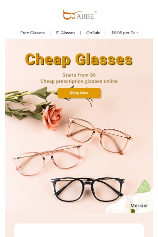 Cheap glasses starts from $6