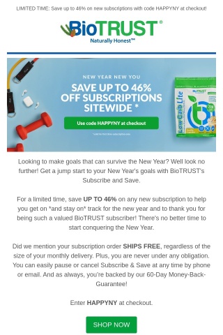 Save up to 46% & Keep Your New Year's Goals
