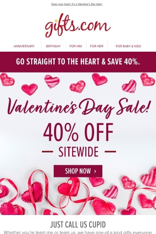 Single? Taken? Over It? 40% Off Is Yours, Just in Time for Valentine’s Day.