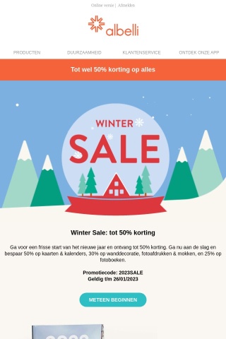 Winter Sale: tot wel 50% korting