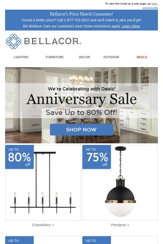 Deals, Deals, Deals! Up to 80% Off Anniversary Sale!