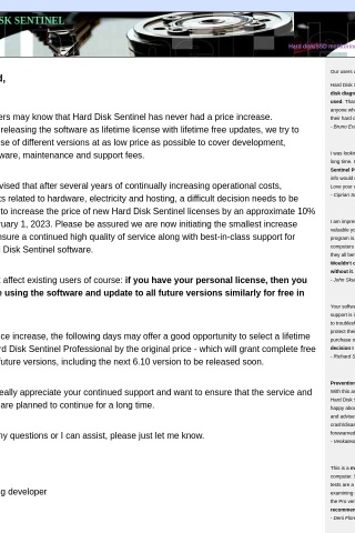 Hard Disk Sentinel Pricing Update