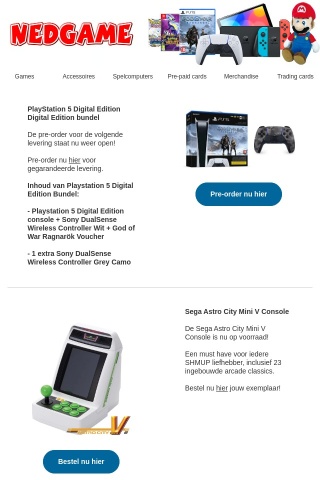 PlayStation 5 Digital Edition Bundel / Sega Astro City Mini V Console