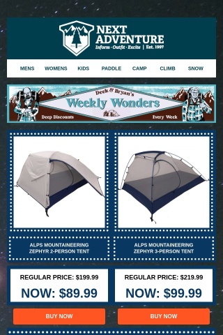 Whether you need a 2-person or 3-person tent, we've got you covered!!!
