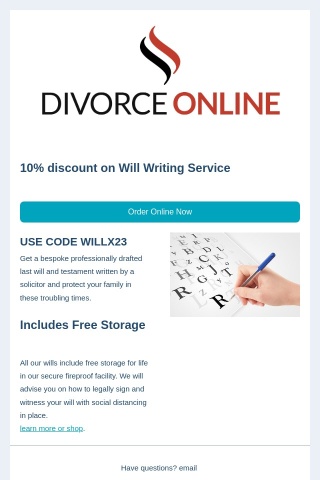 Divorce-Online Will Offer - get 10% discount now