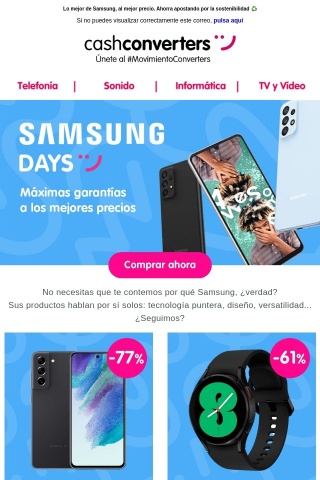 ¡Estamos de Samsung Days! 👏🏼