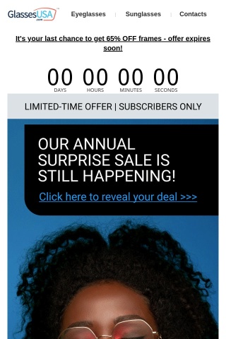 🔷 SUBSCRIBERS ONLY SURPRISE SALE 🔷 Hurry, this deal expires soon...