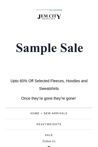 Sample Sale Is Here ⏰