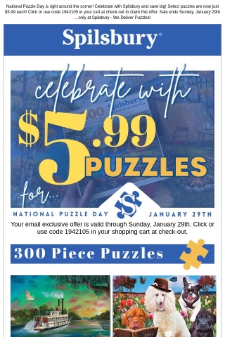 National Puzzle Day Is Almost Here 🎉 $5.99 Puzzles Inside