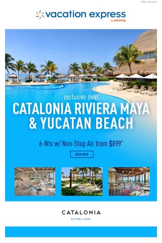 EXTENDED! Save Big on 6Nt Mexico Vacays Starting from $899 w/ Non-Stop Air