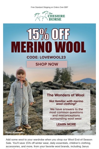 Savings on Merino Wool Apparel End Soon