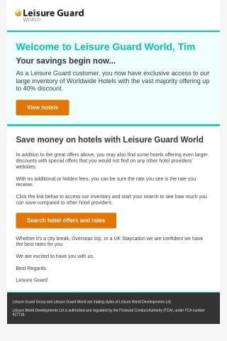 Welcome to Leisure Guard World