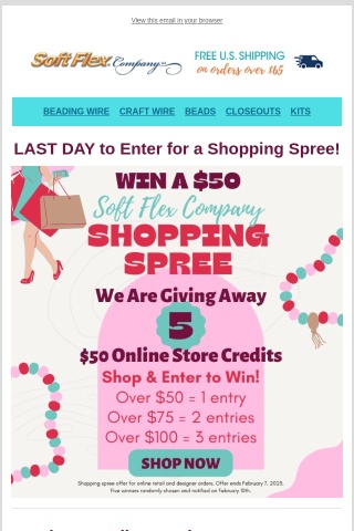 LAST DAY to Enter for a Shopping Spree!