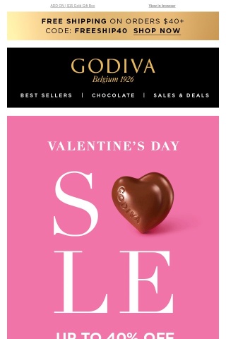 Valentine's Day Sale | Up to 40% OFF