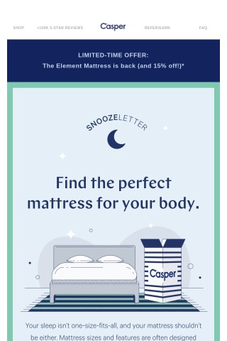 Find the best mattress for your body type.