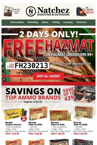 Savings on Top Ammo Brands With Up to 43% Off