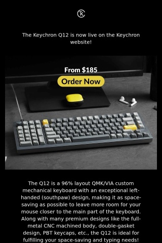 QMK/VIA & Southpaw Design, The Keychron Q12 Custom Mechanical Keyboard Is Available Now!