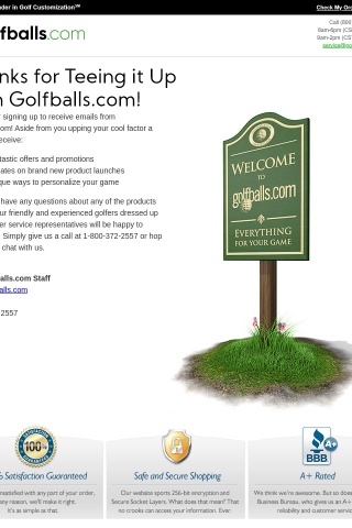 Thanks for Signing Up with Golfballs.com!