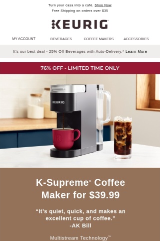 Start your at-home café for $39.99