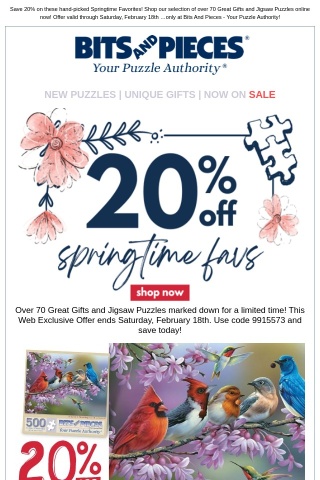 20% Off Spring Favs: Blink & You'll Miss It