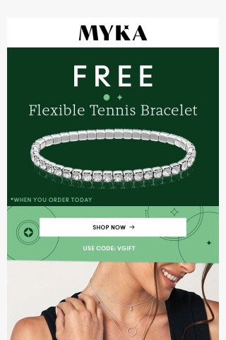 LAST CHANCE: Free Tennis Bracelet Ends Tonight