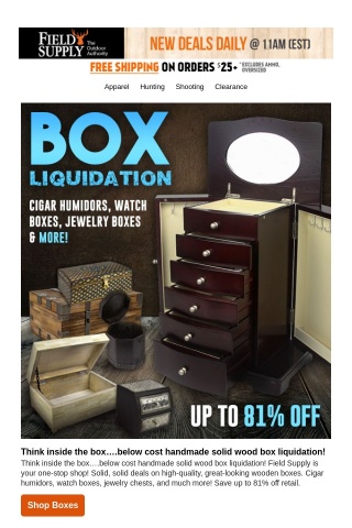 🎁 Think inside the box...below cost handmade solid wood box liquidation!