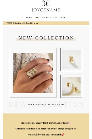 January Birth Flower Letter Ring and Beyond