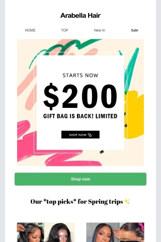 $200 gift bag is back!Limited
