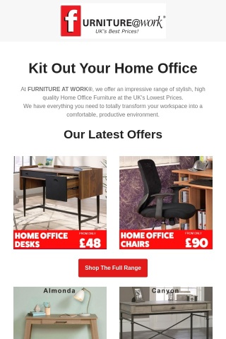 Top Deals On Home Office Desks & Chairs For Home Working