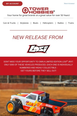 Don't Miss Your Opportunity to Own a Limited Edition Losi Mini JRXT - Only 5000 Vehicles Produced!
