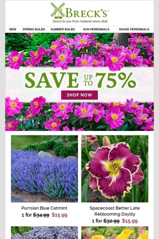 Spring Planting Sale—Up to 75% off