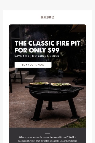 Fire Pit + Accessories = Backyard Grill