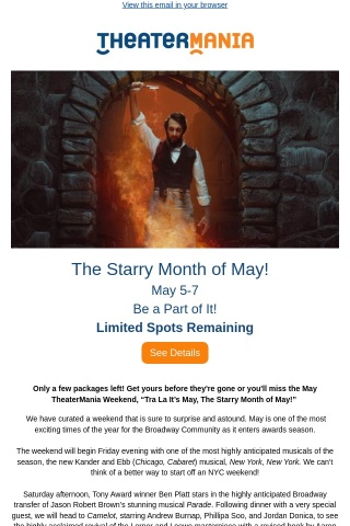 ✩ FEW SPOTS REMAINING!  Join us for The Starry Month of May Weekend! ✩