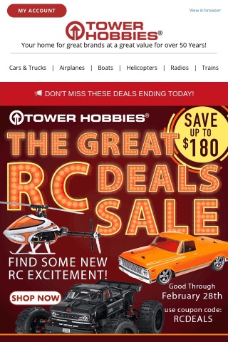 Don't Miss These Deals Ending Today at The Great RC Deals Sale!