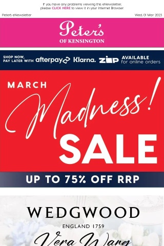 March Madness Triple Deal - Up To 75% Off RRP
