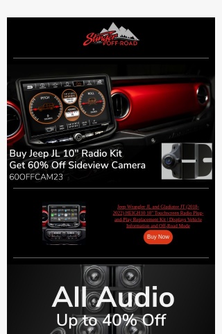 Sideview Camera 60% off with 10" Radio Purchase for Your JL/JT