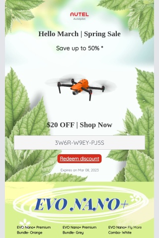 🍀 Follow the Autel Spring SALE! Let your drone fly in spring!
