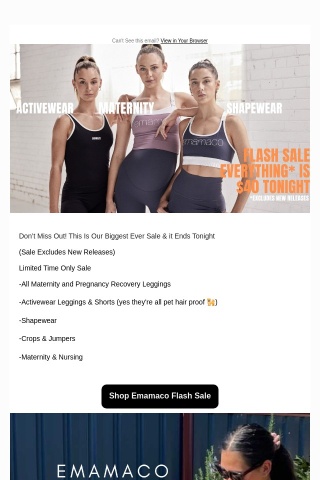 $40 Storewide Flash Sale Ends Tonight. Activewear+Maternity+Shapewear