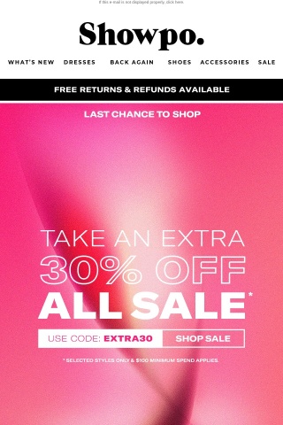 ENDS SOON: Extra 30% Off