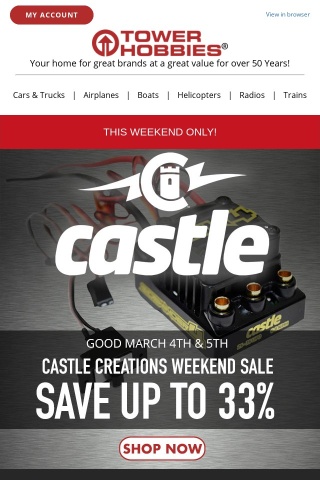 This Weekend Only Save up to 33% on Select Items at the Castle Creations Weekend Sale!