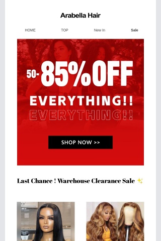Today! 80% OFF Everything !