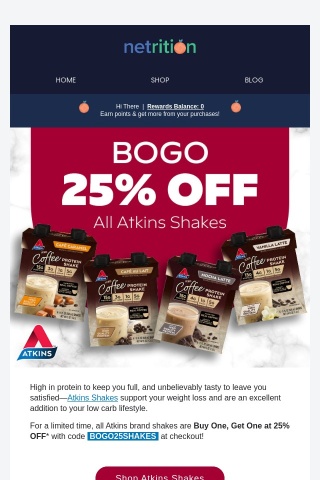 ⭐Shake Sale⭐ BOGO 25% OFF All Atkins Shakes