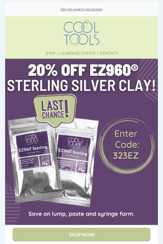 Last Chance - 20% off EZ960 Sterling Silver Clay!