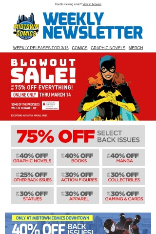 Up to 75% Off Everything For LLS, Superman Lost #1, Hellcat Vol 2 #1, Multiversity Harley Screws Up The DCU #1, X-Cellent Vol 2 #1, & Much More!