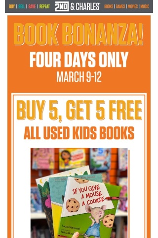 Buy 5, Get 5 Free Deals! Book Bonanza!